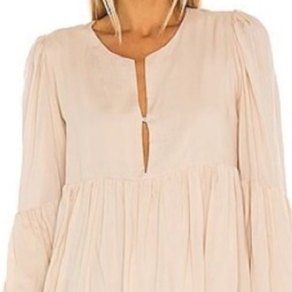 Indah Minta Solid Babydoll Mini Dress